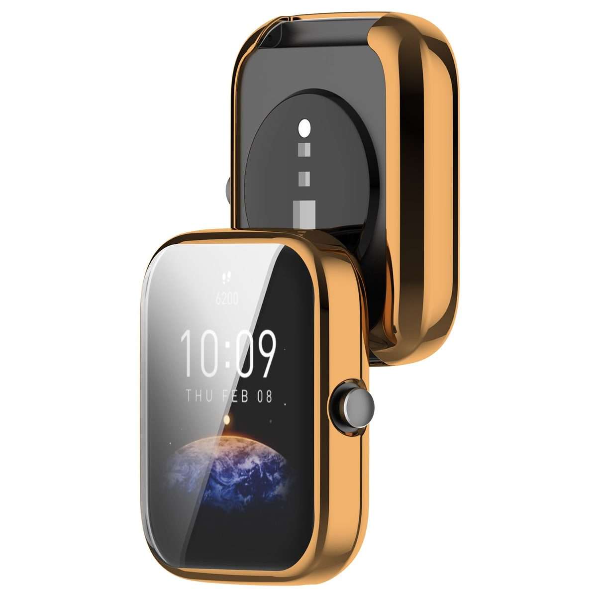 For Amazfit Bip 3 / Bip 3 Pro Universal Full Coverage TPU Electroplating Watch Pro ... (Rose Gold)
