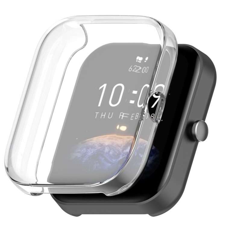 For Amazfit Bip 3 / Bip 3 Pro Universal Full Coverage TPU Electroplating Watch P ... (Transparent)