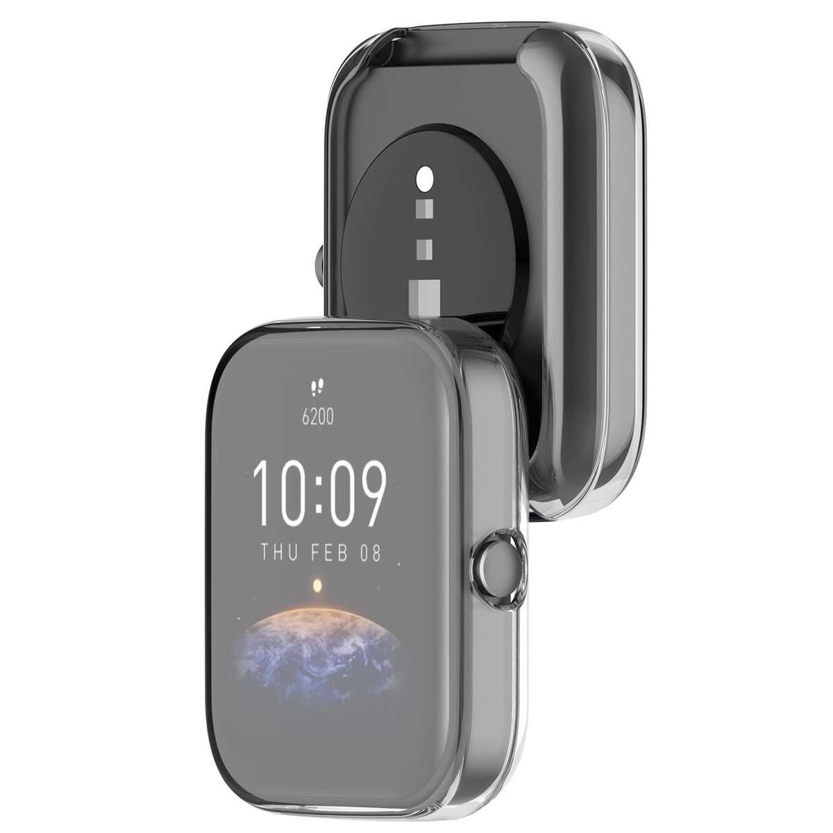 For Amazfit Bip 3 / Bip 3 Pro Universal Full Coverage TPU Electroplating Watch P ... (Transparent)