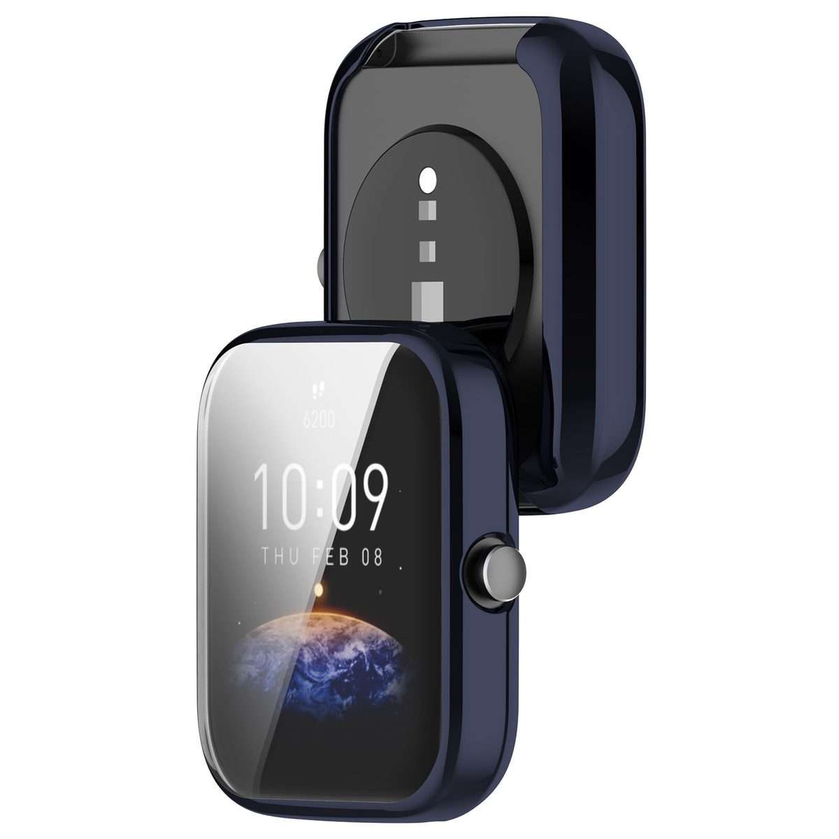 For Amazfit Bip 3 / Bip 3 Pro Universal Full Coverage TPU Electroplating Watch ... (Midnight Blue)