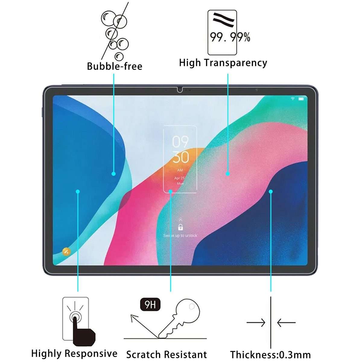 For TCL Nxaptper 12.2 Pro 2pcs 9H 0.3mm Explosion-proof Tempered Glass Film