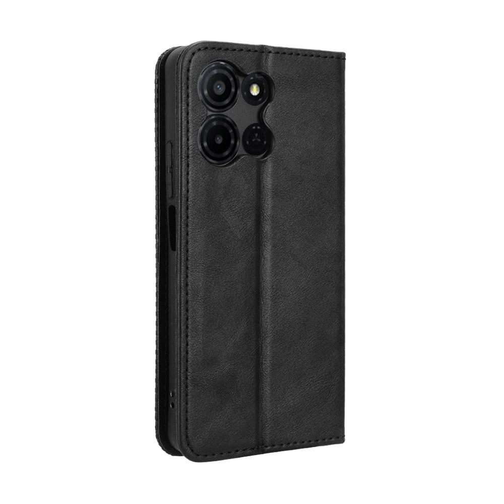 For TCL K32 5G / K33 5G Magnetic Buckle Retro Texture Leather Phone Case(Black)