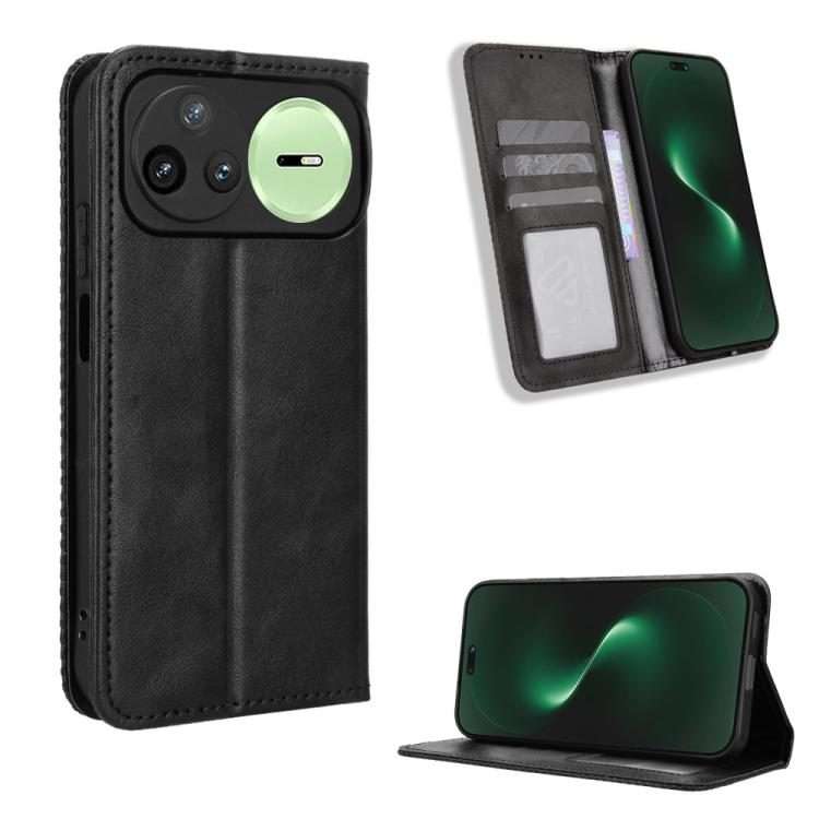 For Huawei nova 15 Pro / 15 Ultra Magnetic Buckle Retro Texture Leather Phone Case(Black)