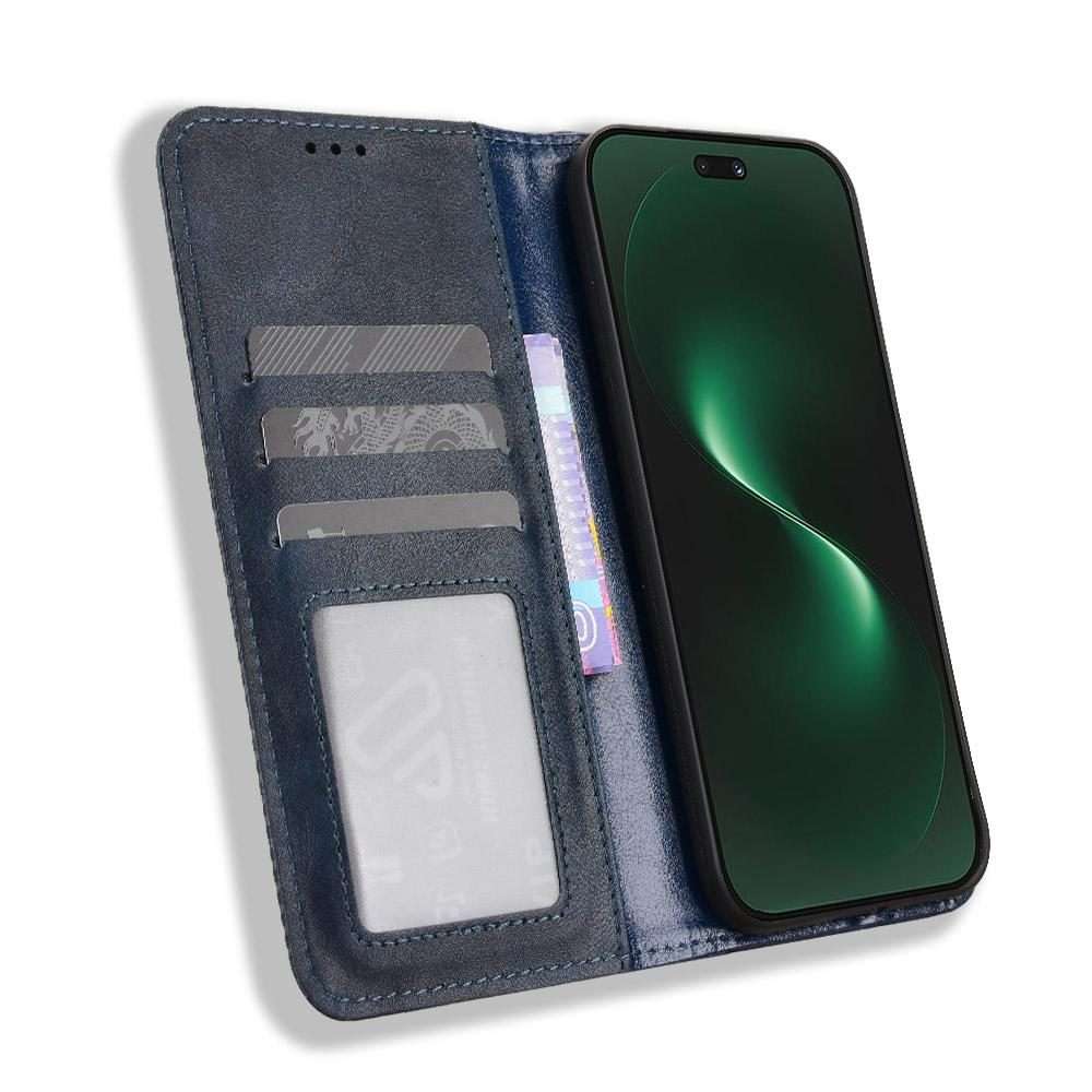 For Huawei nova 15 Pro / 15 Ultra Magnetic Buckle Retro Texture Leather Phone Case(Blue)