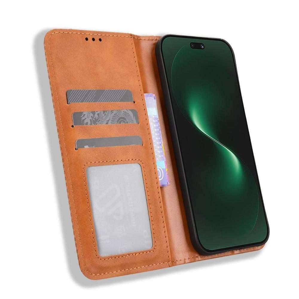 For Huawei nova 15 Pro / 15 Ultra Magnetic Buckle Retro Texture Leather Phone Case(Brown)