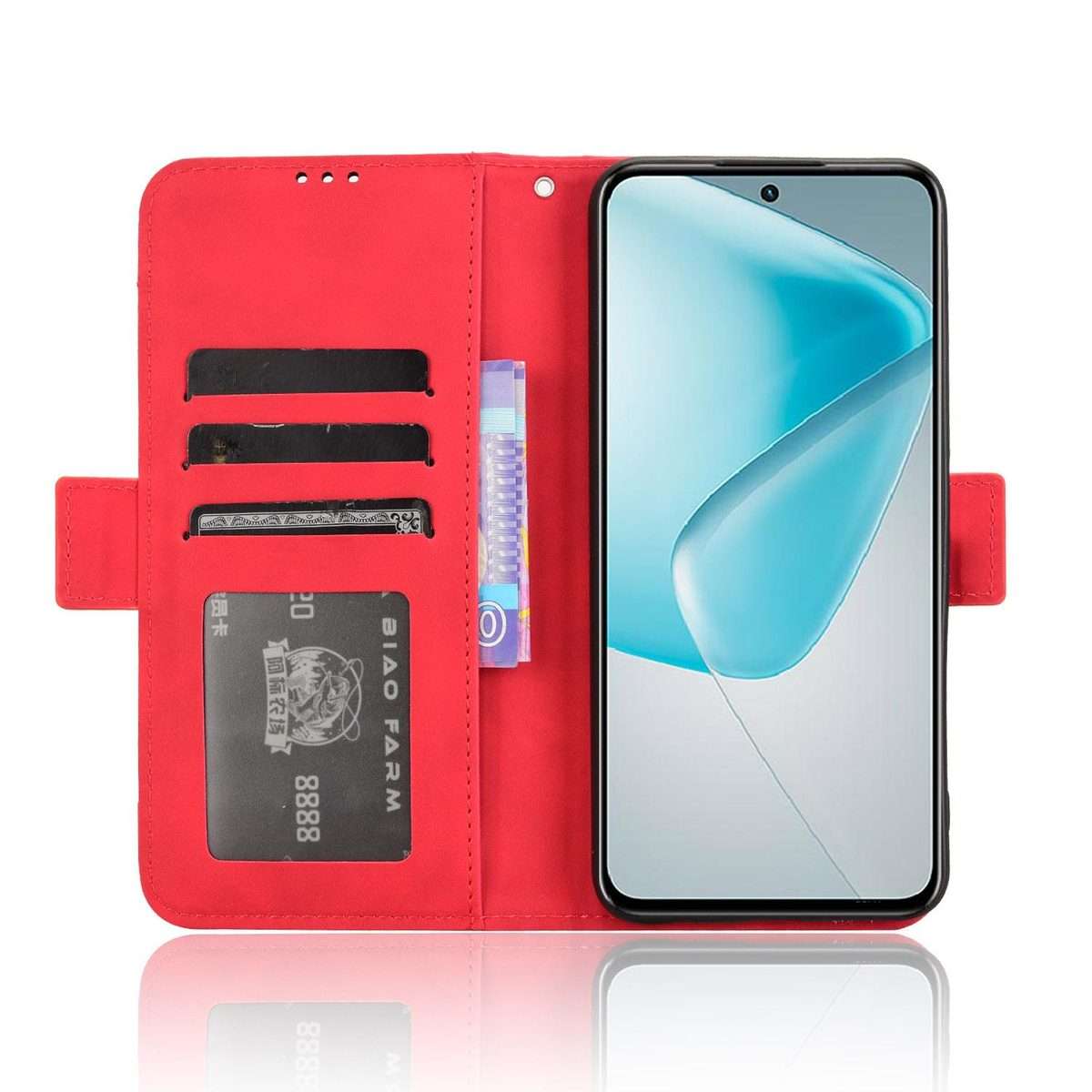 For Infinix Hot 50 Pro+ 4G Skin Feel Calf Texture Card Slots Leather Phone Case(Red)