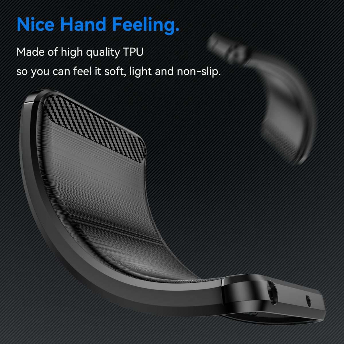 For Nokia C32 Brushed Texture Carbon Fiber TPU Phone Case(Black)
