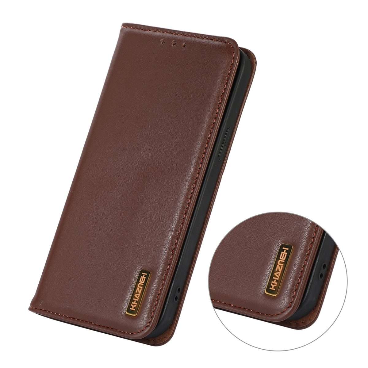 For Xiaomi 14 Pro KHAZNEH Nappa Top Layer Cowhide Leather Phone Case(Brown)