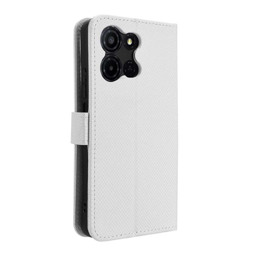 For TCL K32 5G / K33 5G Diamond Texture Leather Phone Case(White)