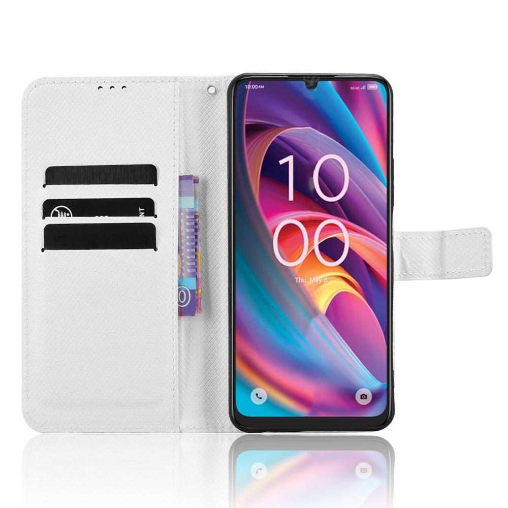 For TCL K32 5G / K33 5G Diamond Texture Leather Phone Case(White)
