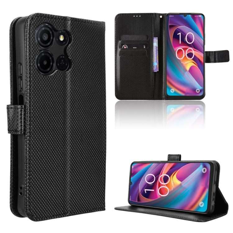 For TCL K32 5G / K33 5G Diamond Texture Leather Phone Case(Black)