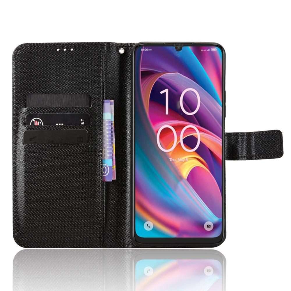 For TCL K32 5G / K33 5G Diamond Texture Leather Phone Case(Black)