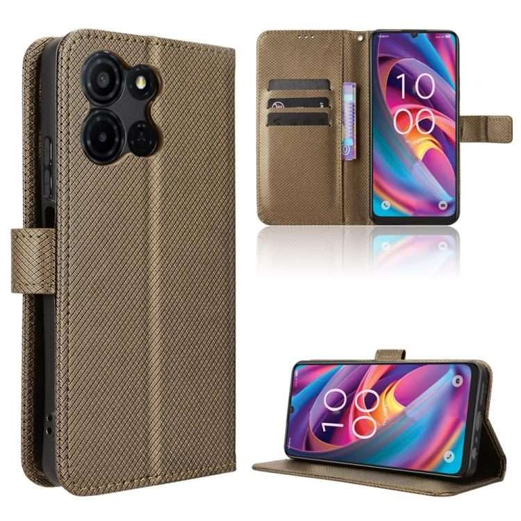 For TCL K32 5G / K33 5G Diamond Texture Leather Phone Case(Brown)