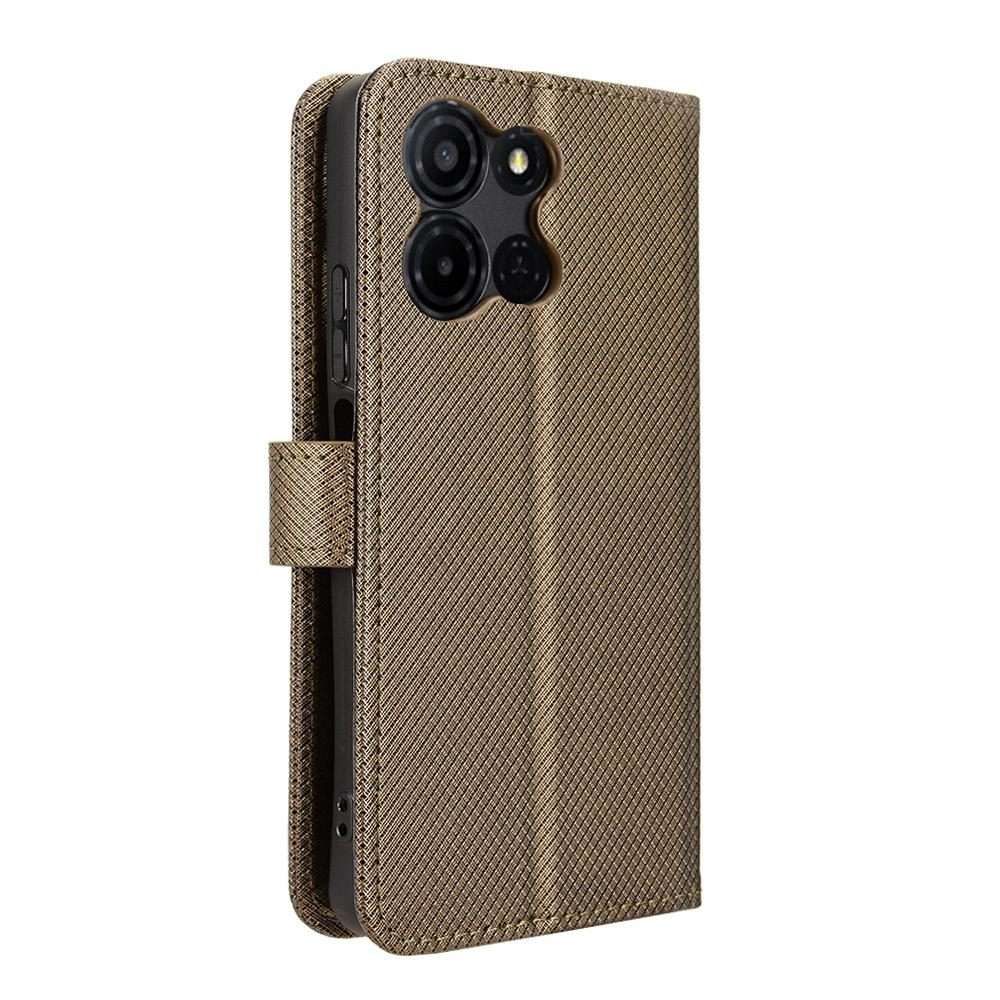 For TCL K32 5G / K33 5G Diamond Texture Leather Phone Case(Brown)