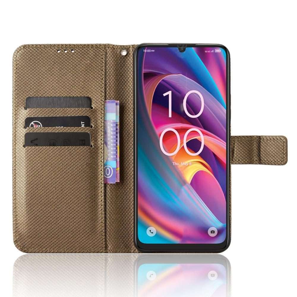 For TCL K32 5G / K33 5G Diamond Texture Leather Phone Case(Brown)