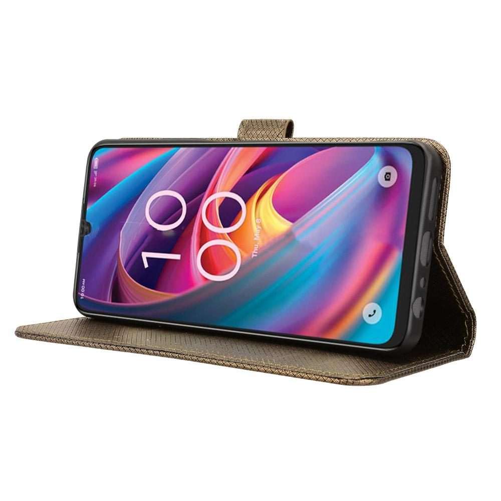 For TCL K32 5G / K33 5G Diamond Texture Leather Phone Case(Brown)