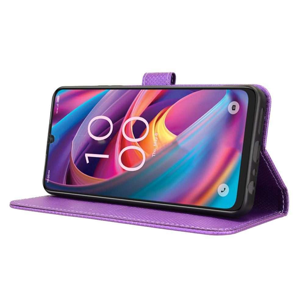 For TCL K32 5G / K33 5G Diamond Texture Leather Phone Case(Purple)