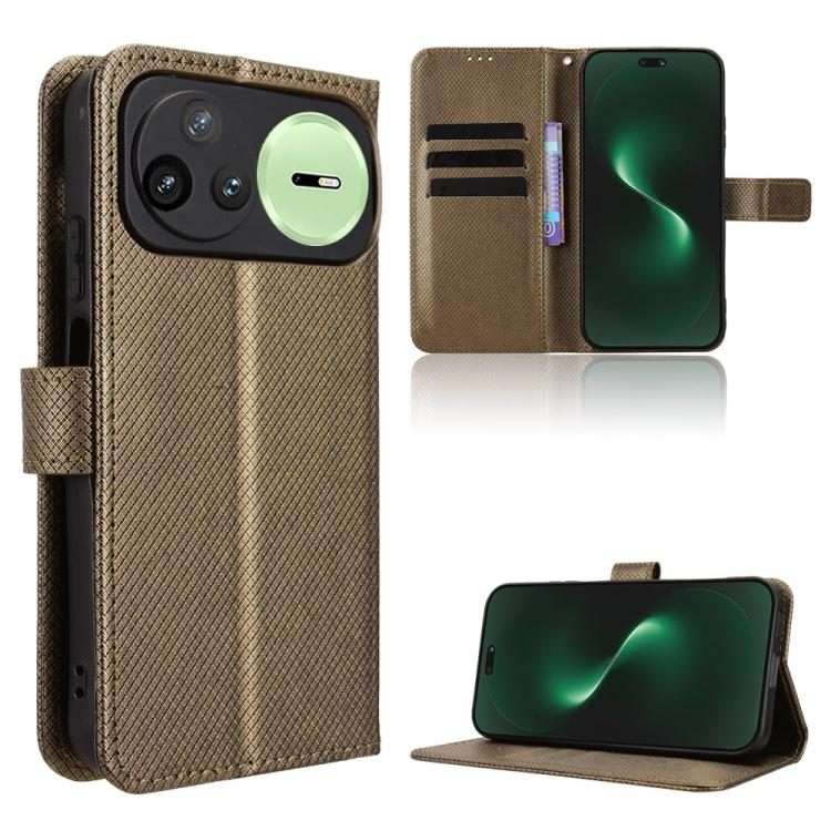 For Huawei nova 15 Pro / 15 Ultra Diamond Texture Leather Phone Case(Brown)