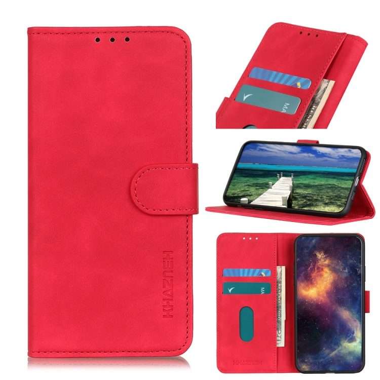 For Xiaomi 14 Pro KHAZNEH Retro Texture Flip Leather Phone Case(Red)