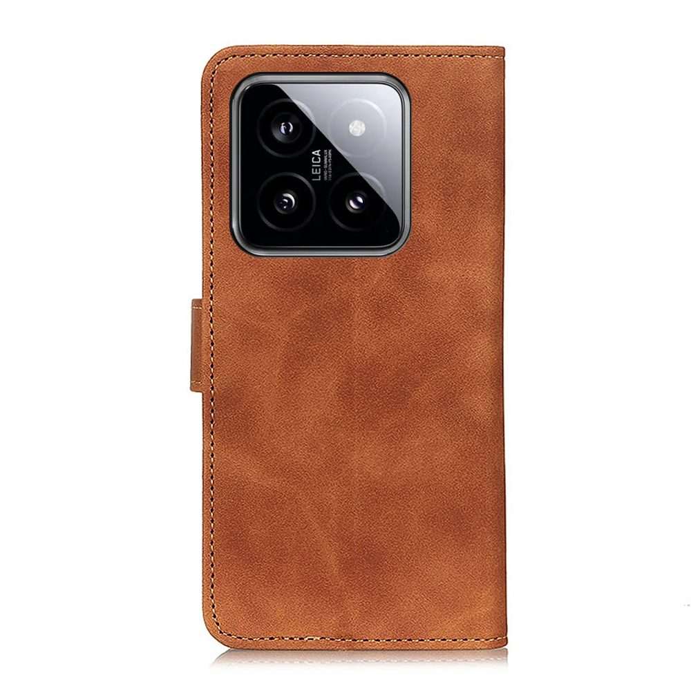 For Xiaomi 14 Pro KHAZNEH Retro Texture Flip Leather Phone Case(Brown)