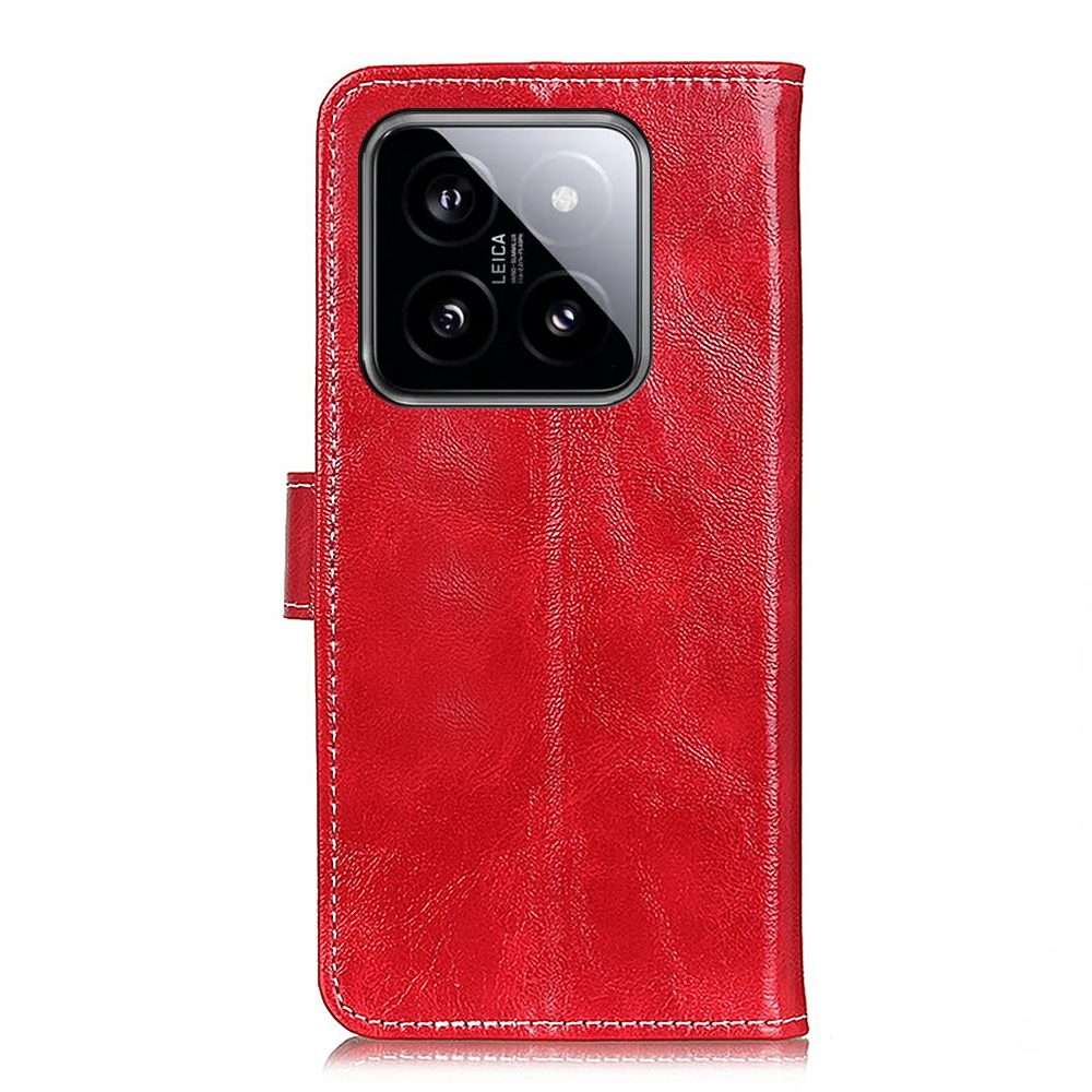 For Xiaomi 14 Pro Retro Crazy Horse Texture Leather Phone Case(Red)