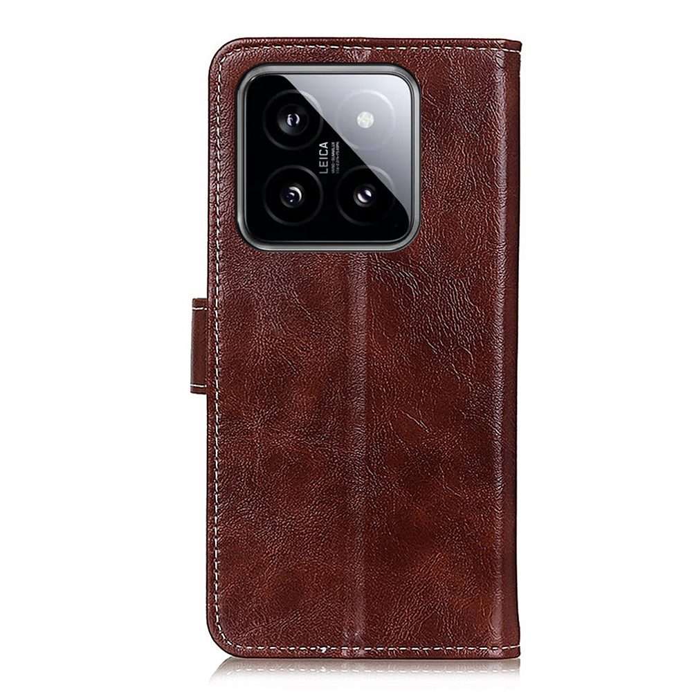 For Xiaomi 14 Pro Retro Crazy Horse Texture Leather Phone Case(Brown)