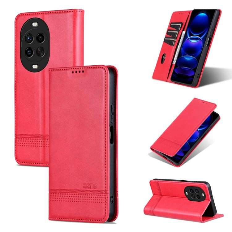For Huawei Nova 14 Pro AZNS Magnetic Calf Texture Flip Leather Phone Case(Red)