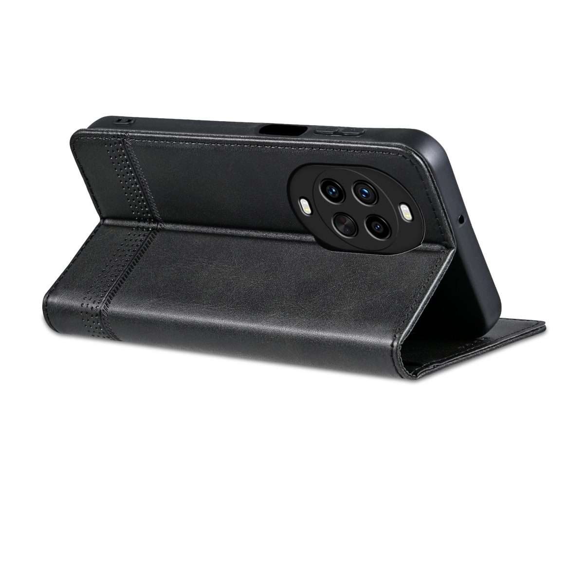For Huawei Nova 14 Pro AZNS Magnetic Calf Texture Flip Leather Phone Case(Black)