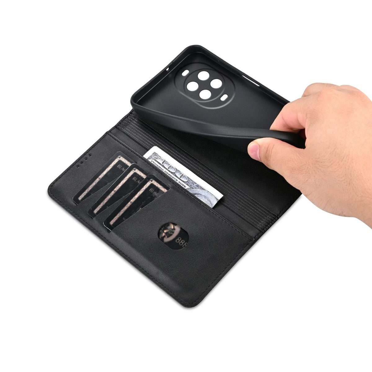 For Huawei Nova 14 Pro AZNS Magnetic Calf Texture Flip Leather Phone Case(Black)
