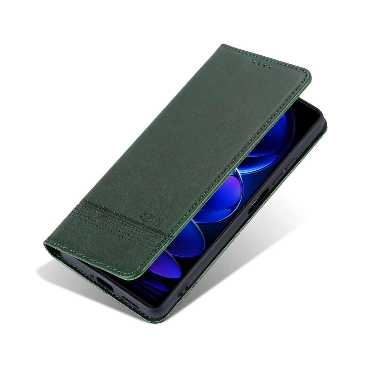 For Huawei Nova 14 Pro AZNS Magnetic Calf Texture Flip Leather Phone Case(Dark Green)