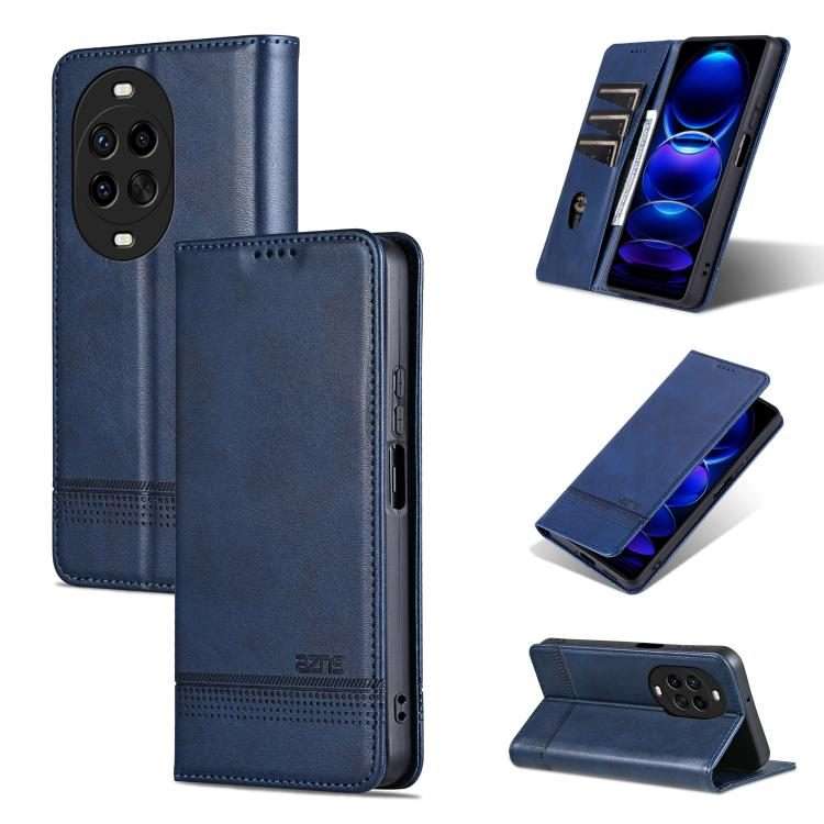 For Huawei Nova 14 Pro AZNS Magnetic Calf Texture Flip Leather Phone Case(Dark Blue)