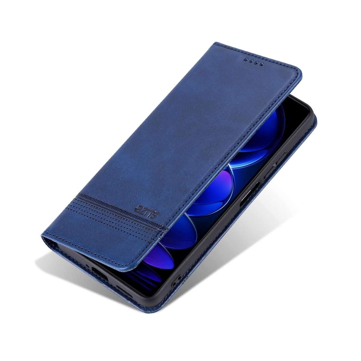 For Huawei Nova 14 Pro AZNS Magnetic Calf Texture Flip Leather Phone Case(Dark Blue)