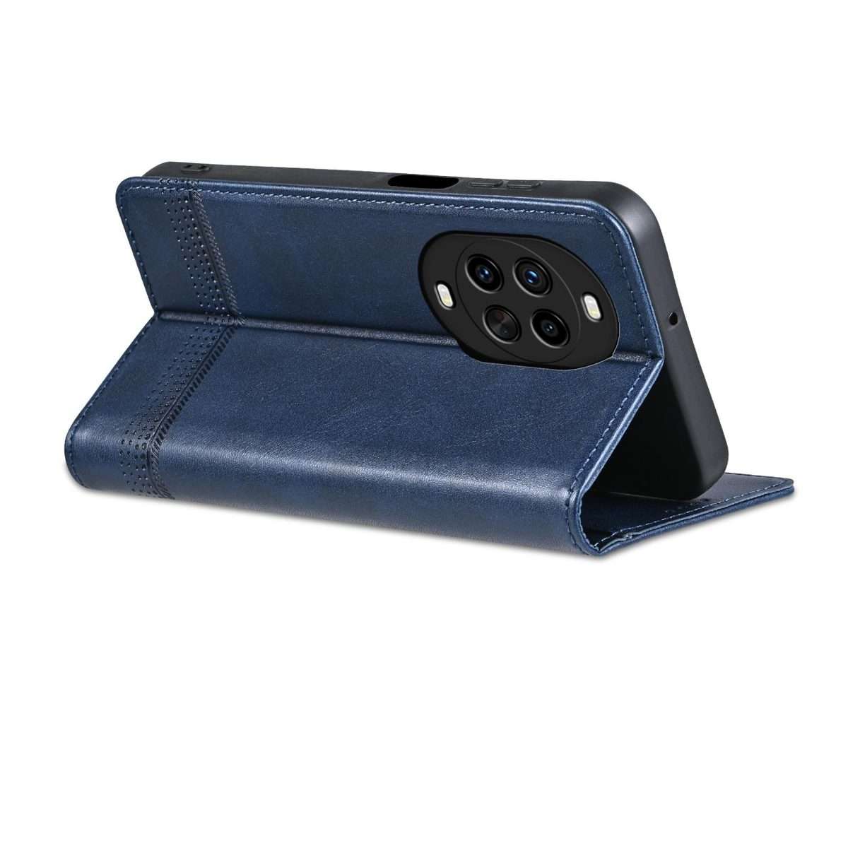 For Huawei Nova 14 Pro AZNS Magnetic Calf Texture Flip Leather Phone Case(Dark Blue)