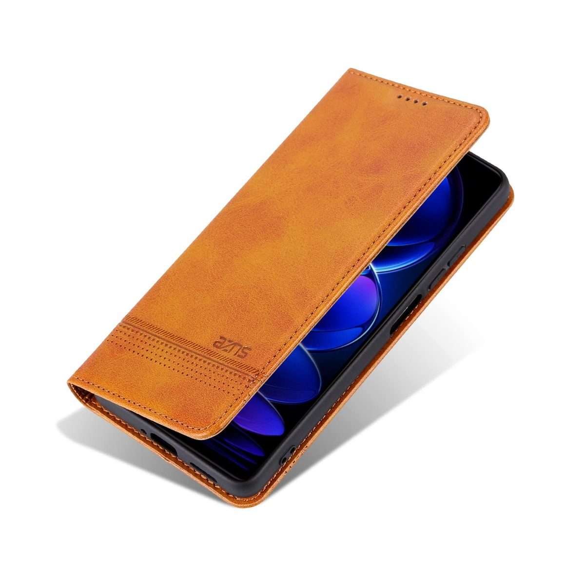For Huawei Nova 14 Pro AZNS Magnetic Calf Texture Flip Leather Phone Case(Light Brown)