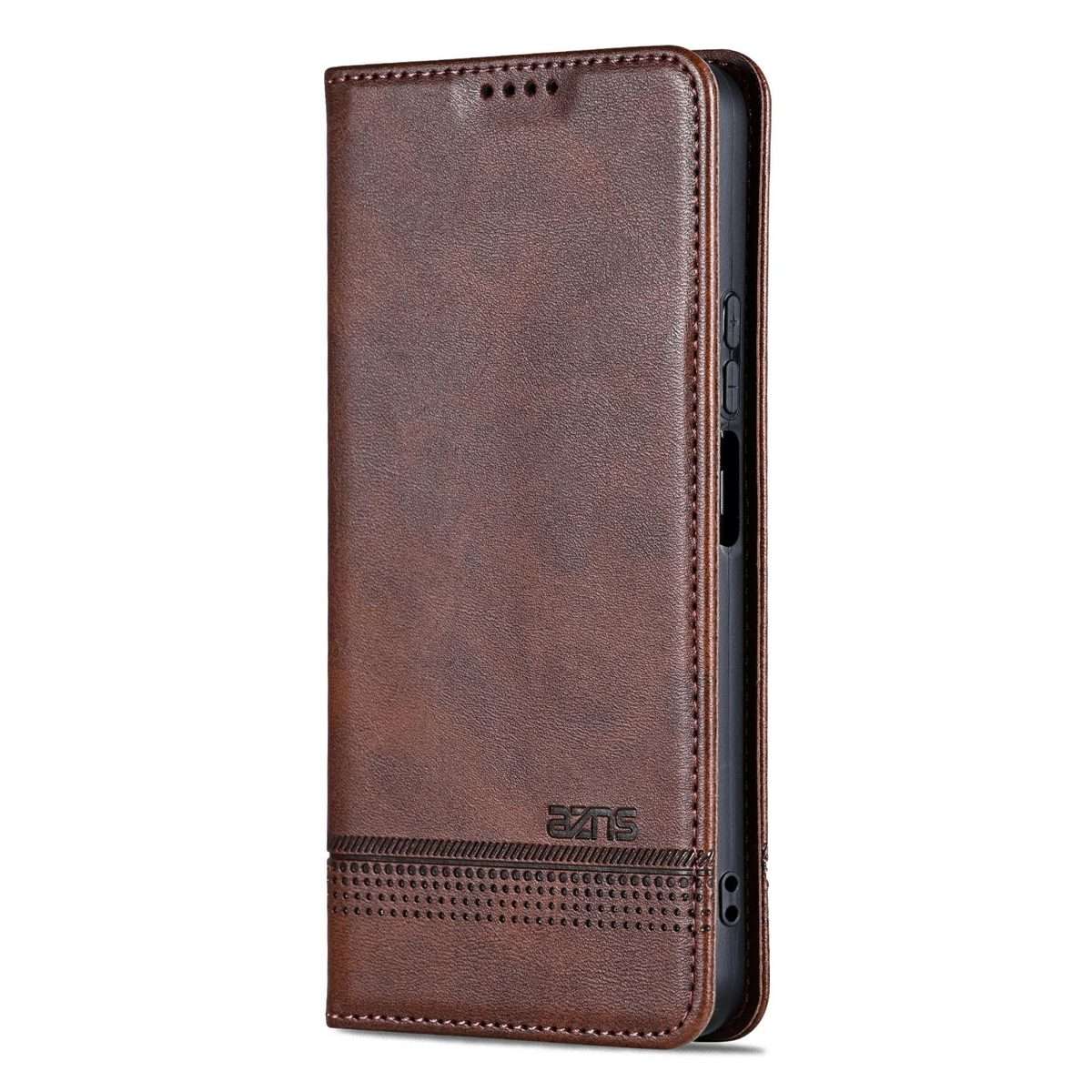 For Huawei Nova 14 Pro AZNS Magnetic Calf Texture Flip Leather Phone Case(Dark Brown)