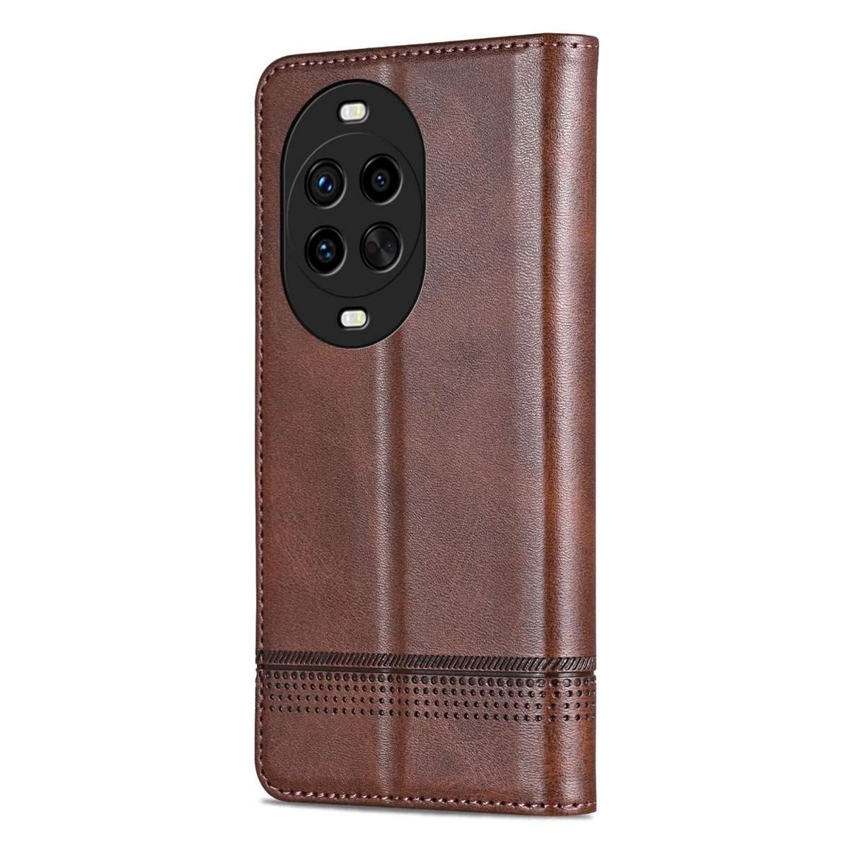 For Huawei Nova 14 Pro AZNS Magnetic Calf Texture Flip Leather Phone Case(Dark Brown)