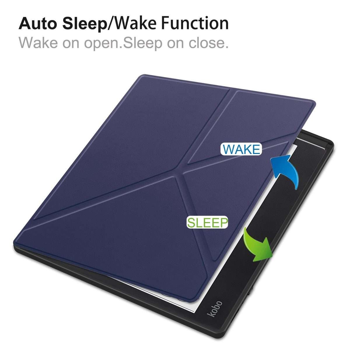 For Kobo Elipsa 2E Solid Color Deformation TPU Leather Smart Tablet Case(Dark Blue)