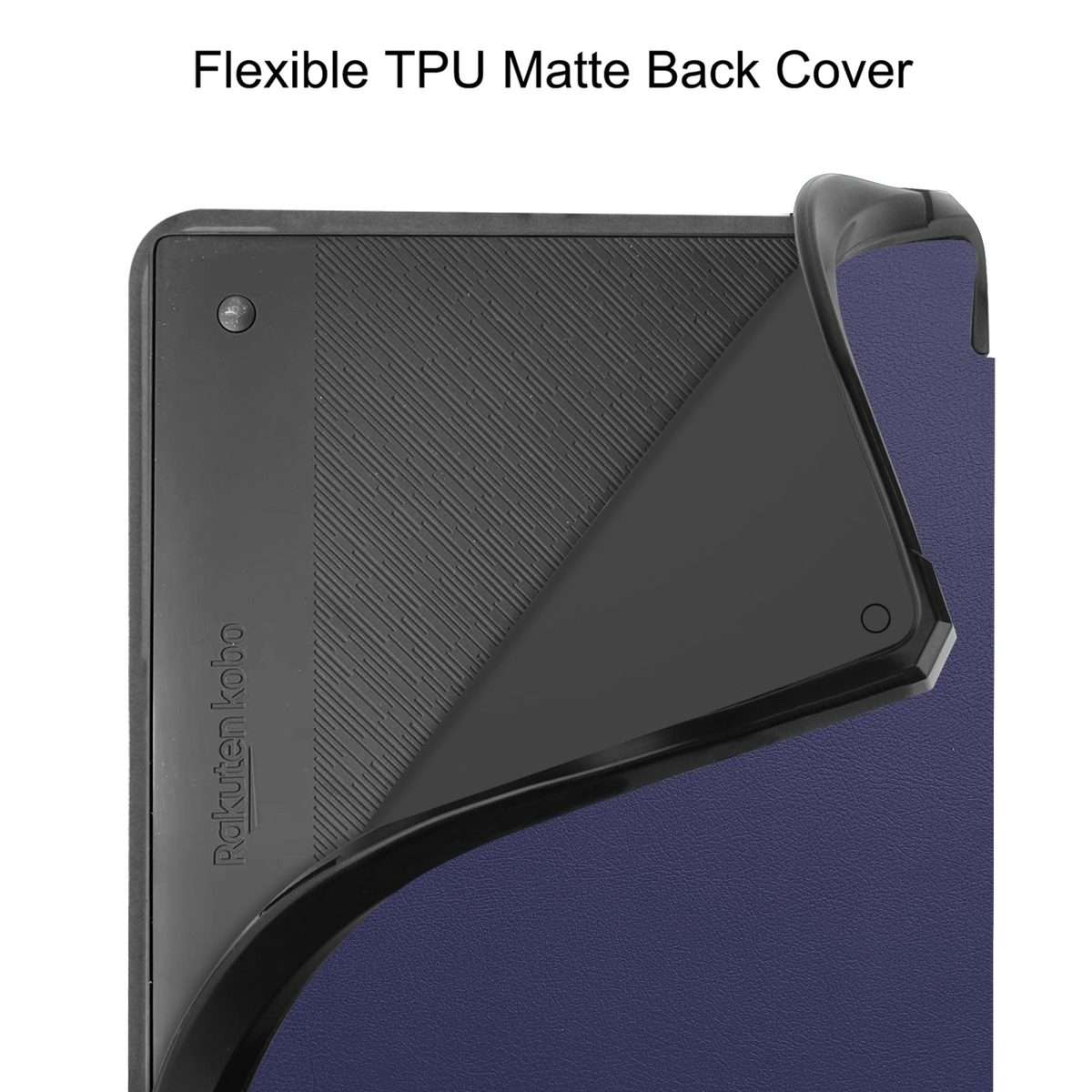 For Kobo Elipsa 2E Solid Color Deformation TPU Leather Smart Tablet Case(Dark Blue)