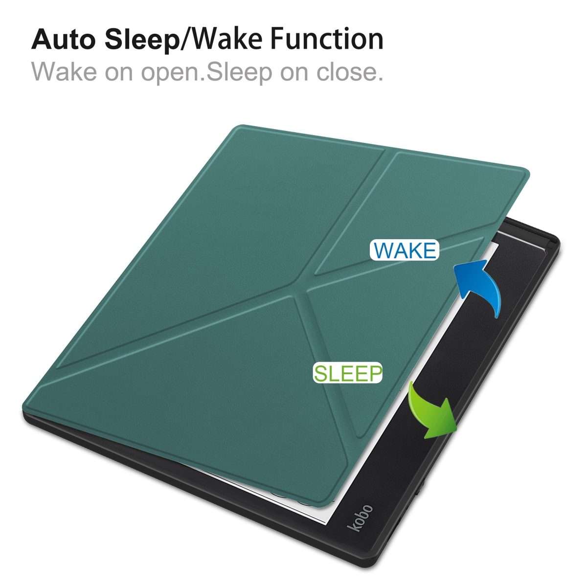 For Kobo Elipsa 2E Solid Color Deformation TPU Leather Smart Tablet Case(Green)