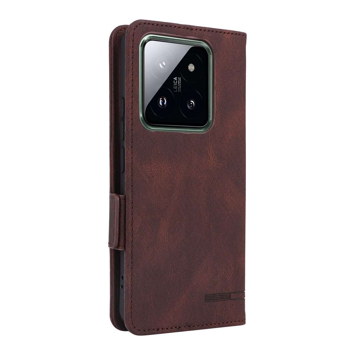For Xiaomi 14 Pro Magnetic Clasp Leather Phone Case(Brown)