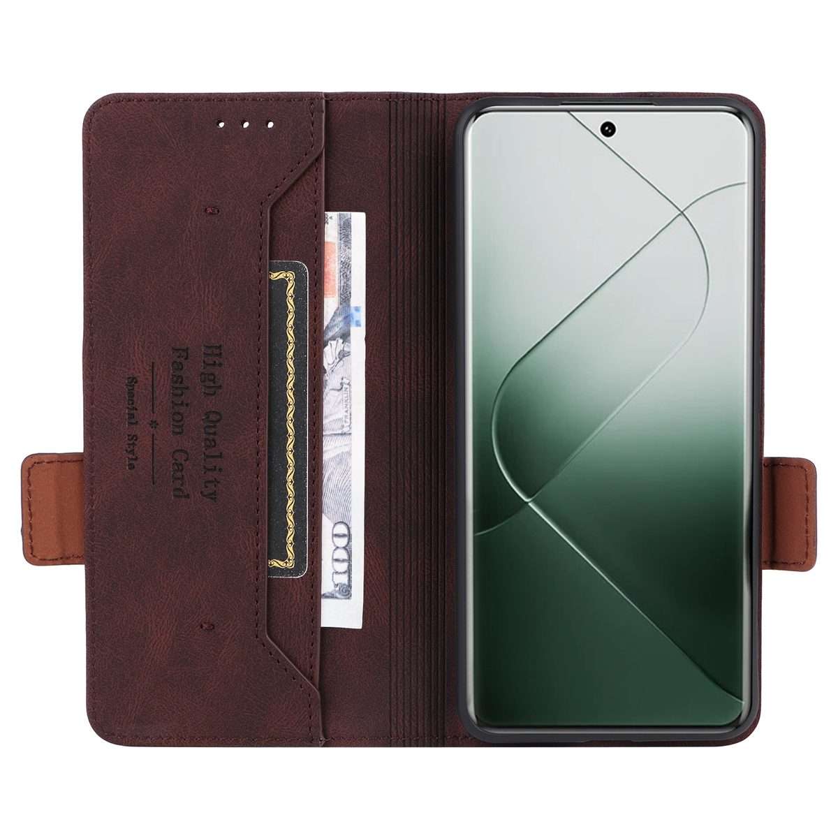 For Xiaomi 14 Pro Magnetic Clasp Leather Phone Case(Brown)