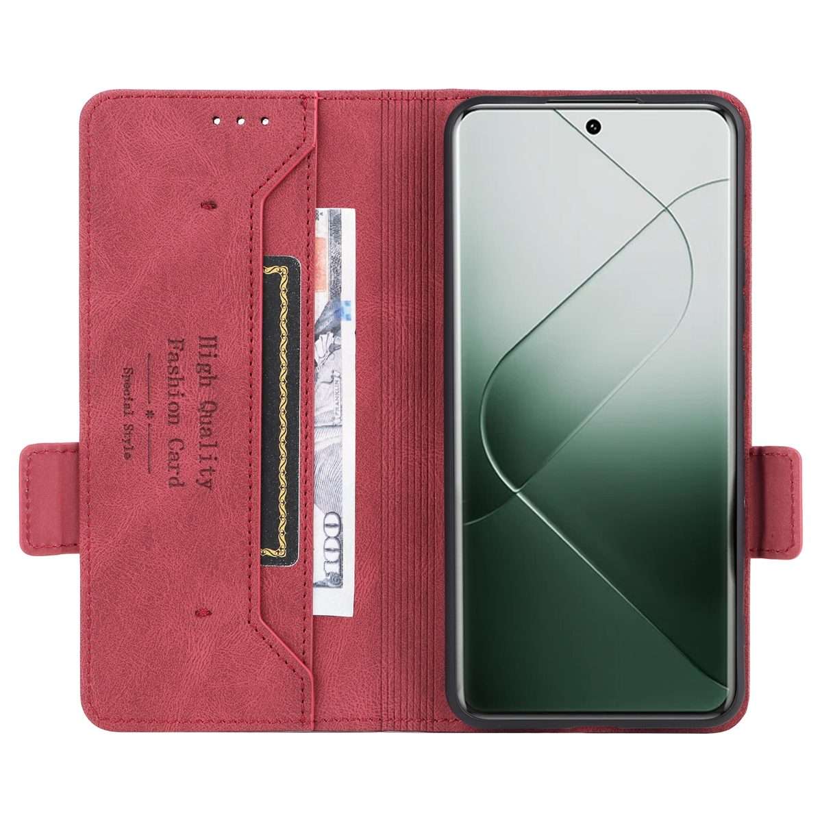 For Xiaomi 14 Pro Magnetic Clasp Leather Phone Case(Red)