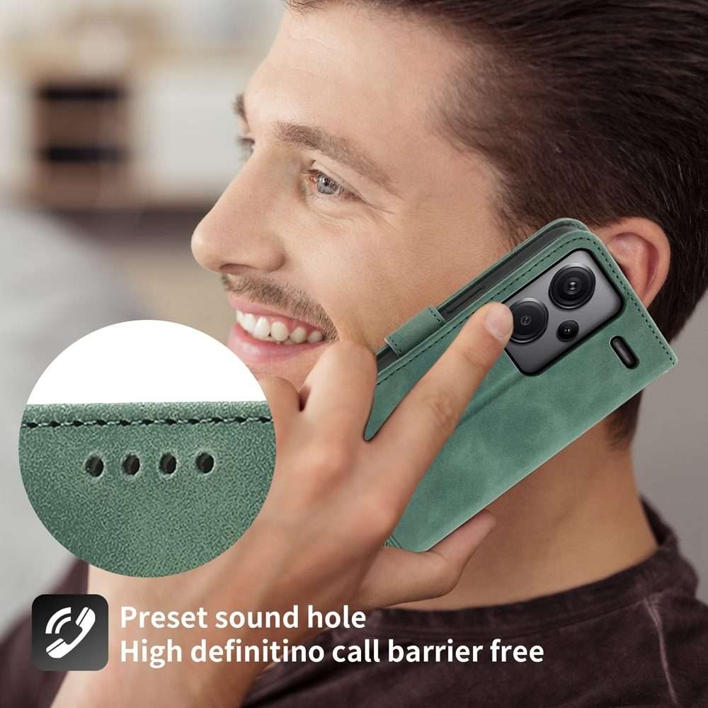For Xiaomi Redmi Note 13 Pro+ Dierfeng Dream Line TPU + PU Leather Phone Case(Green)