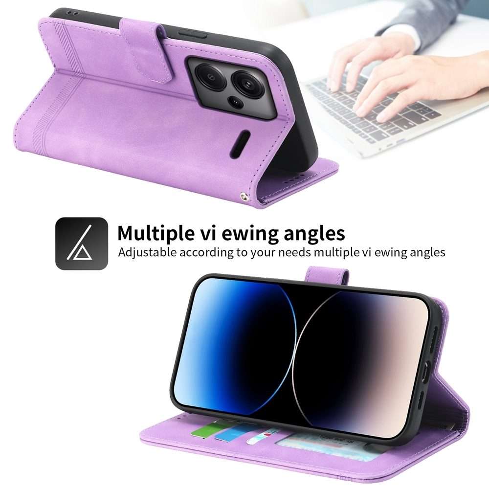 For Xiaomi Redmi Note 13 Pro+ Dierfeng Dream Line TPU + PU Leather Phone Case(Purple)