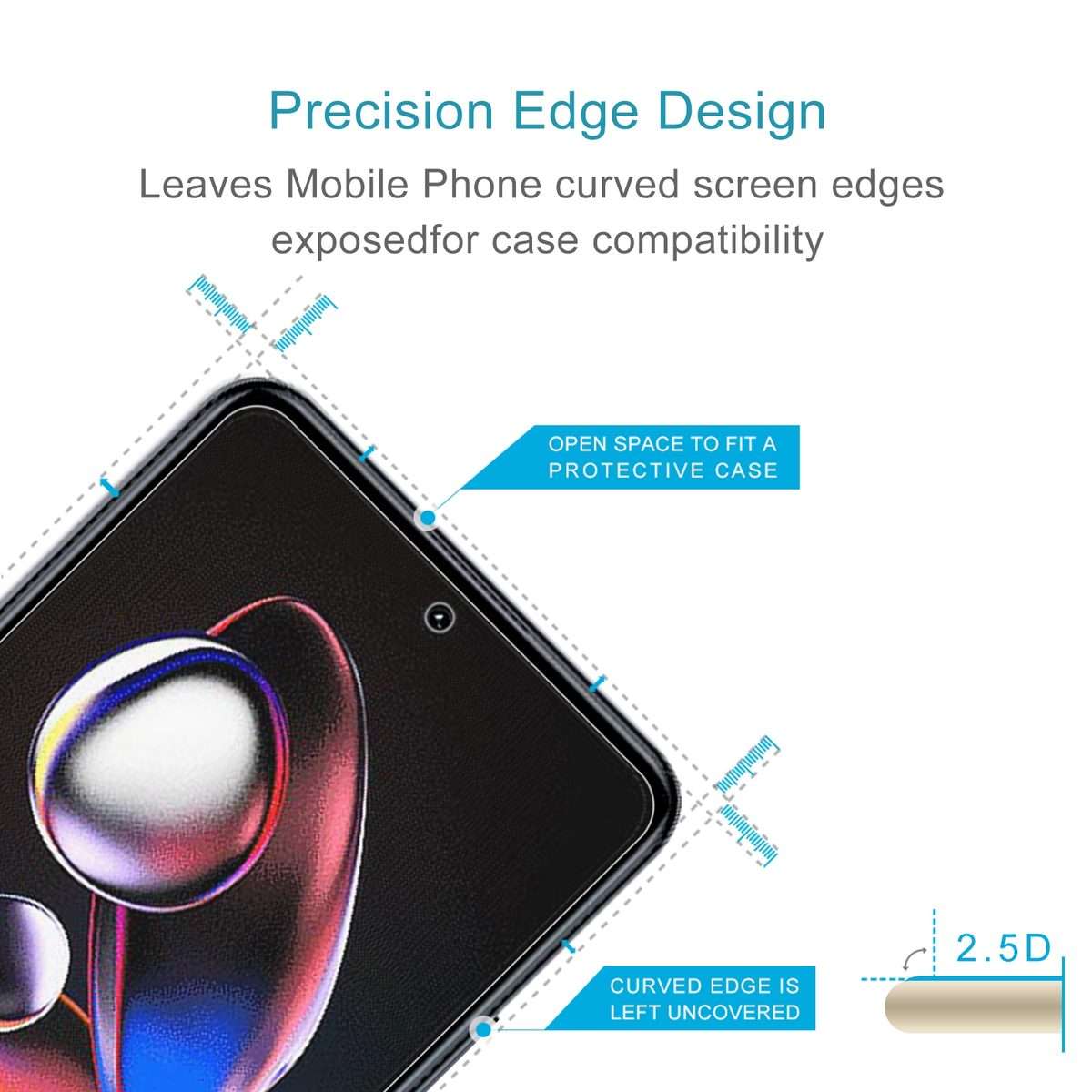 For Xiaomi Redmi Note 12T Pro 10pcs 0.26mm 9H 2.5D Tempered Glass Film