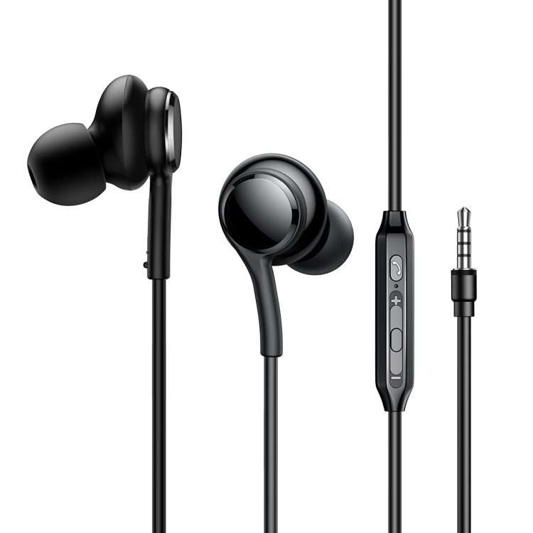 JOYRO0M JR-EW02 3.5mm In-Ear Wired Earphone, Length: 1.2m(Black)