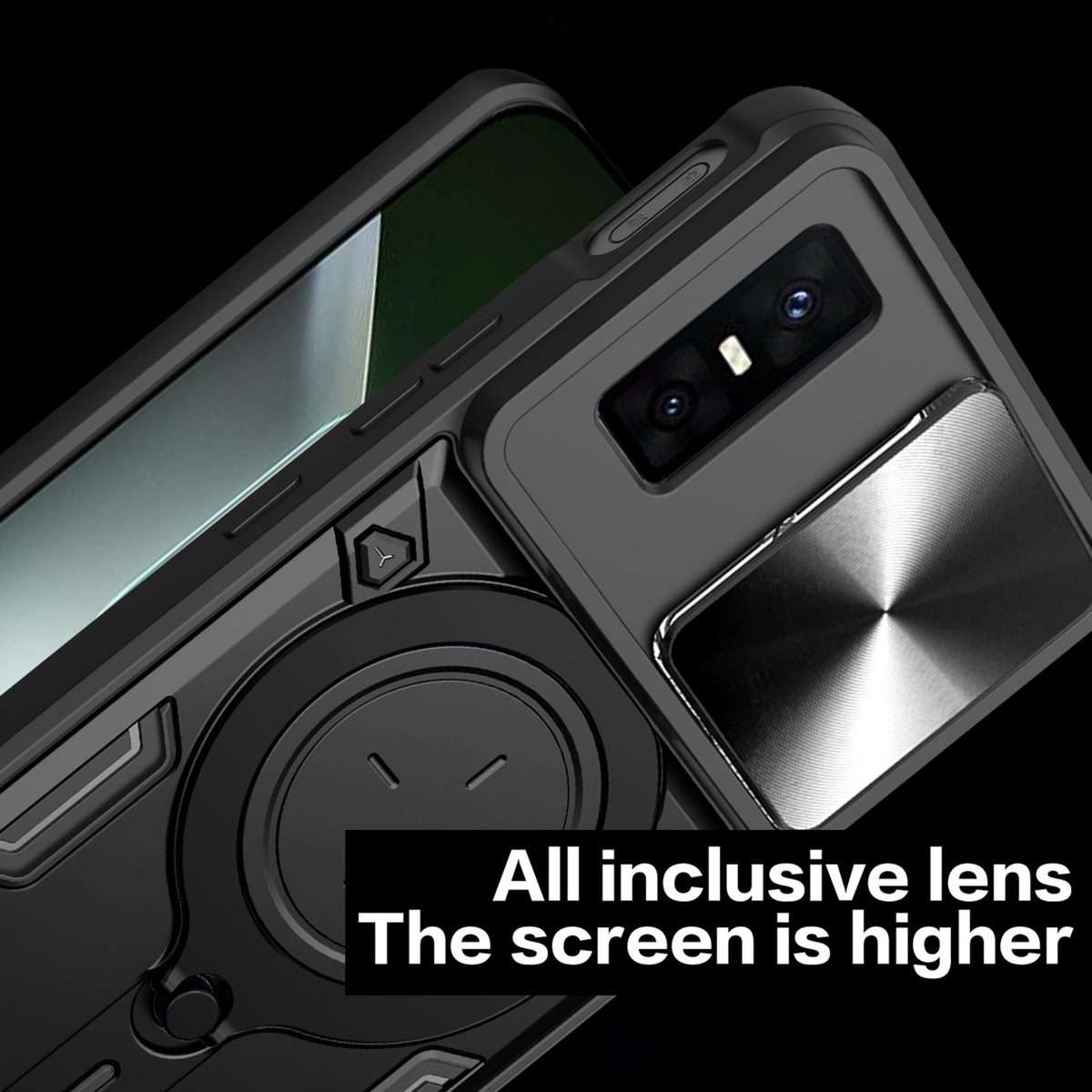 For Infinix GT 30 Pro CD Texture Sliding Camshield Magnetic Holder Phone Case(Black)