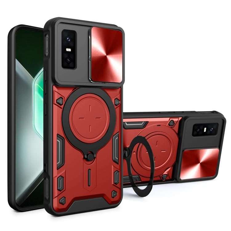 For Infinix GT 30 Pro CD Texture Sliding Camshield Magnetic Holder Phone Case(Red)