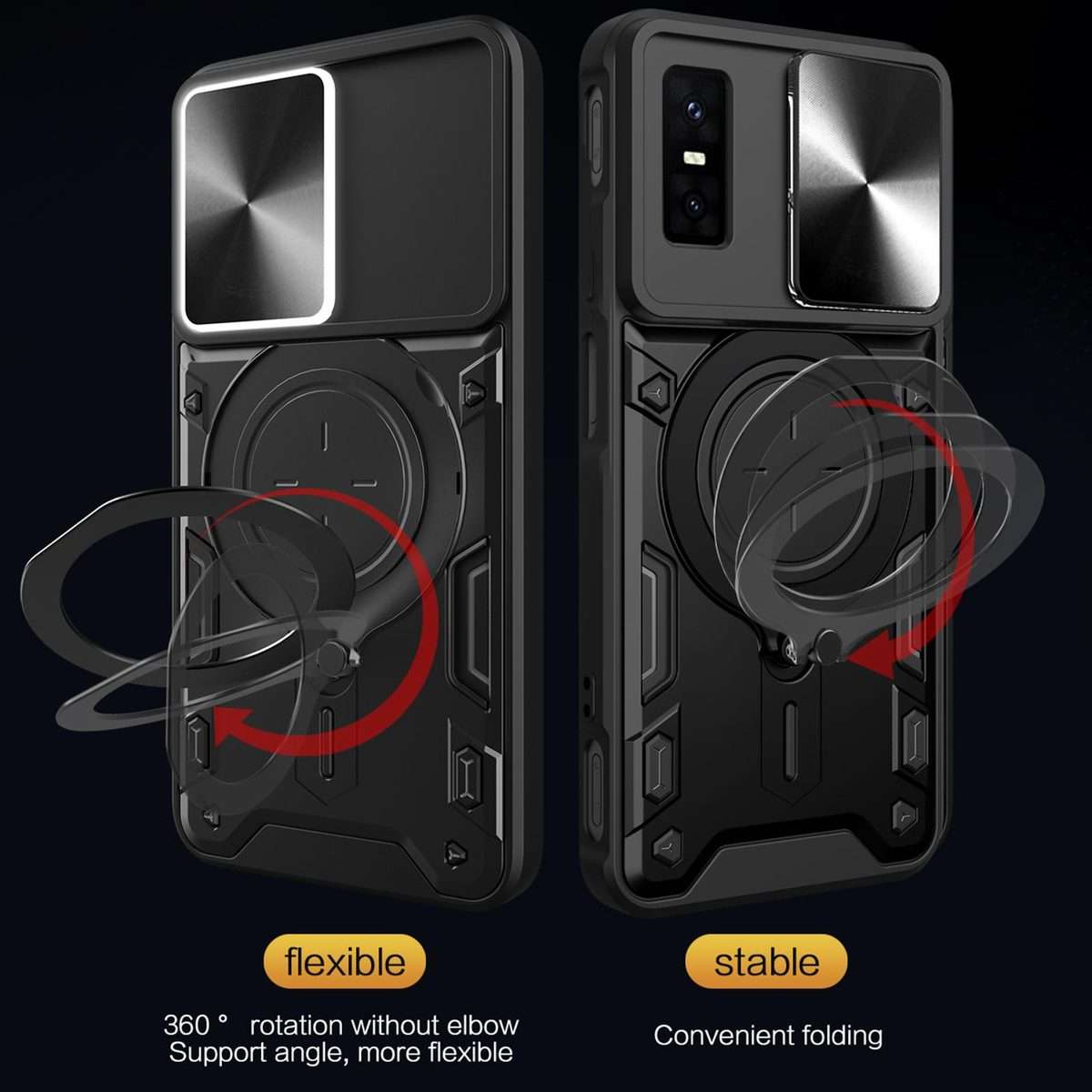 For Infinix GT 30 Pro CD Texture Sliding Camshield Magnetic Holder Phone Case(Silver)