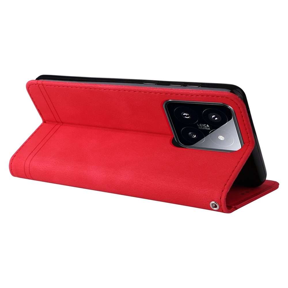 For Xiaomi 14 Pro Skin Feel Life Tree Metal Button Leather Phone Case(Red)